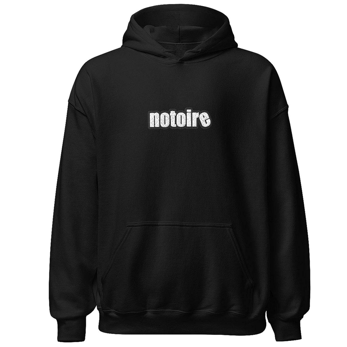 Black Embroidered Logo Hoodie