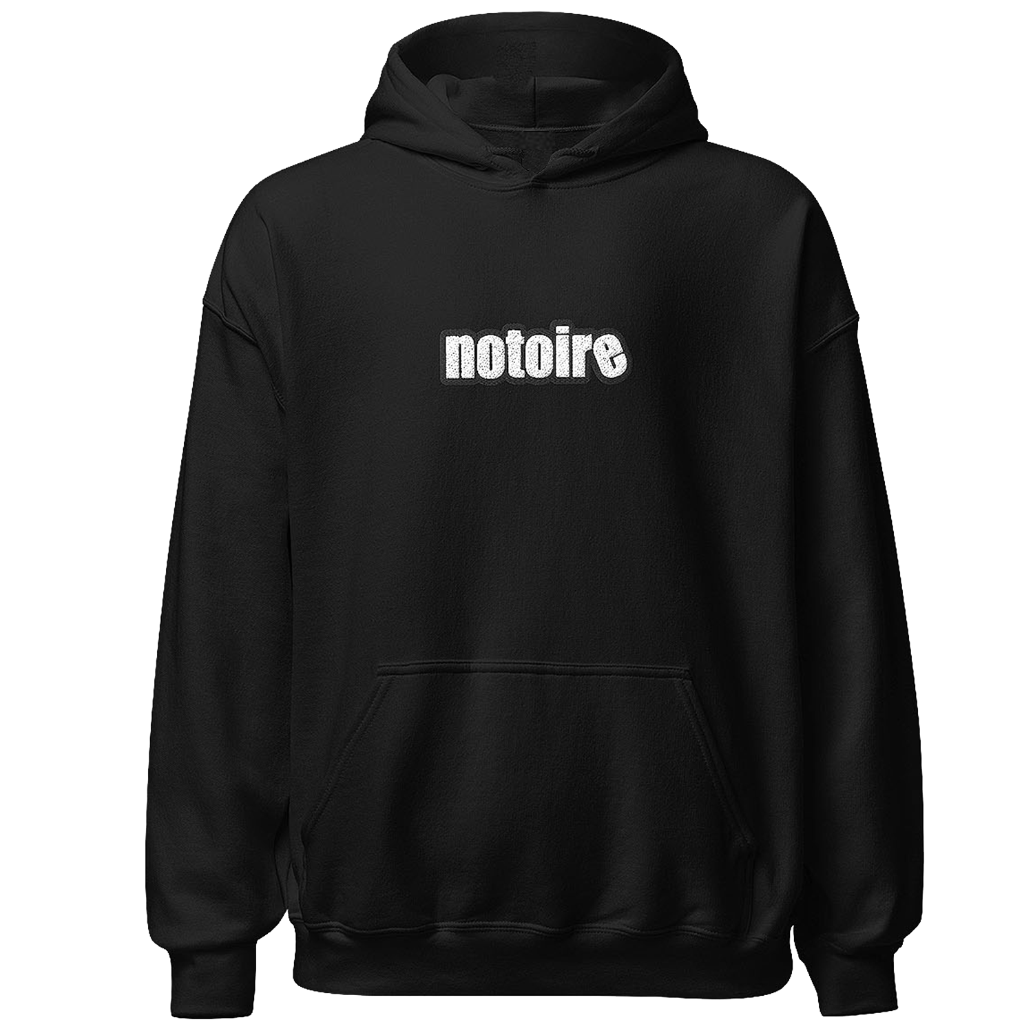 Black Embroidered Logo Hoodie